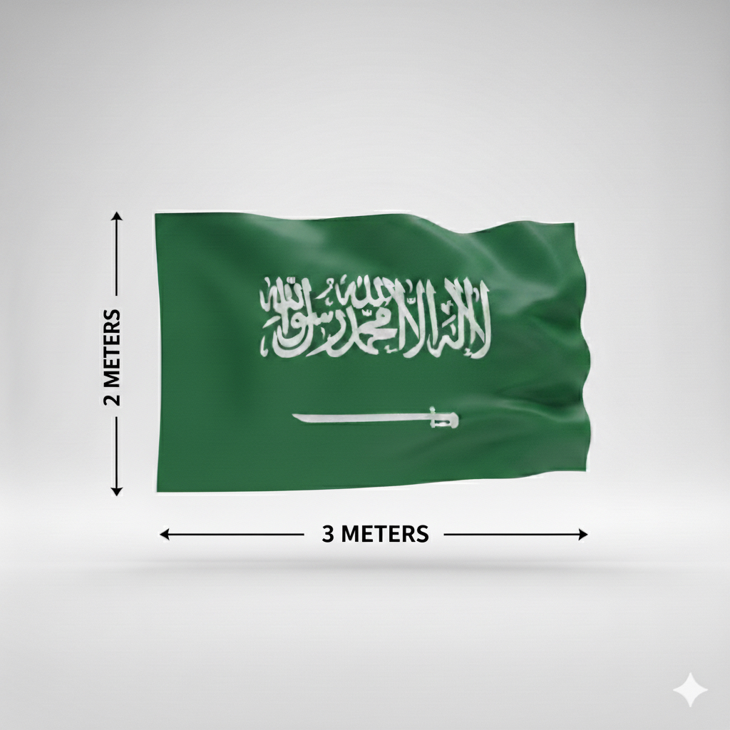 علم السعودية جبردين خارجي 2X3