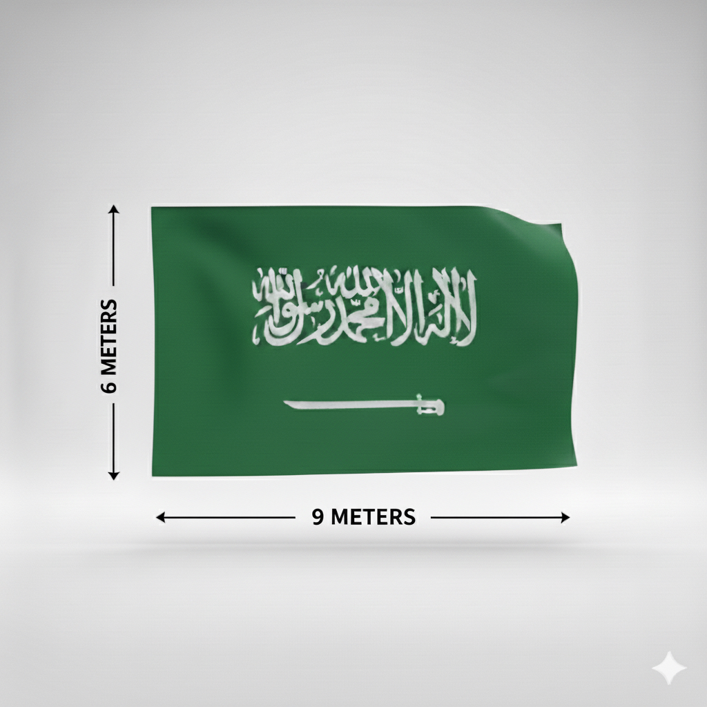 علم السعودية جبردين خارجي 6X9